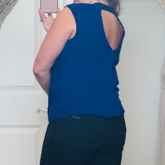 Ella Moss Royal Blue Wrap Blouse with Open Back - Picture 6 of 6